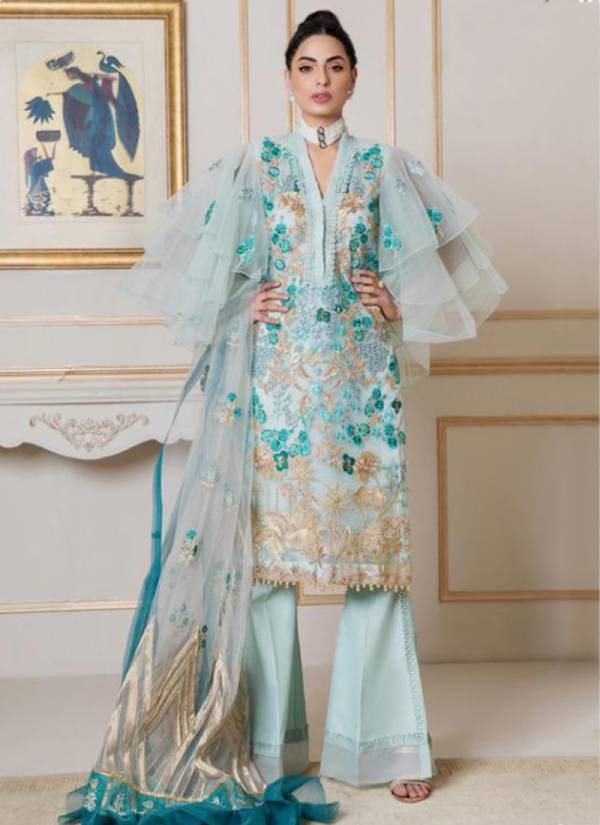 Ashifa Nabeel Butterfly Net With Heavy Embroidery Work And Sequins Work Pakistani Suit Collection 16001-16004